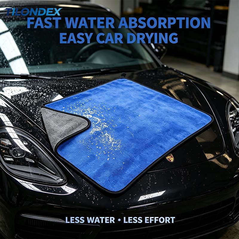 Microfiber Towel Detailing - TILONDEX Blauwe Microvezel Auto-Detailleerdoek Dubbelzijdige Autoreinigingsdoek